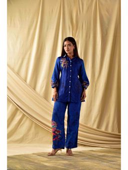 Wishishth - Womens Blue Shirt with Pant (Set of 2)