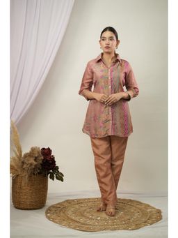 Wishishth - Womens Brown Shirt with Pant (Set of 2)