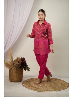 Wishishth - Womens Pink Shirt with Pant (Set of 2)