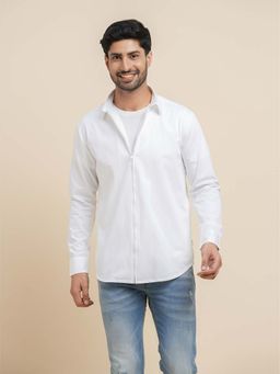 KINGDOM OF WHITE - Unwinder Full Sleeves Overshirt With Front Zip Open