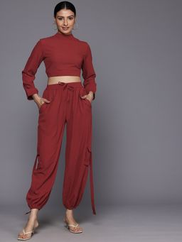 Varanga - Women Rust Long Sleeves Co-Ord (Set of 2)