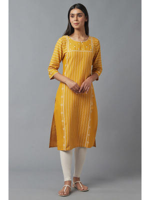 Wishful Yellow Stripes Kurta