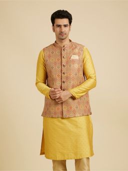 Manyavar - Fawn Brocade Embroidery Jackets for Men