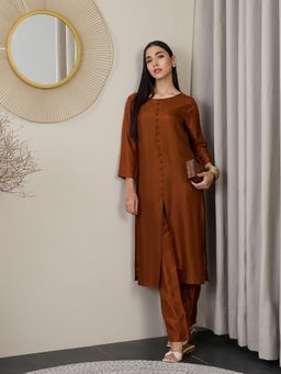 ADORNIA - Round Solid Kurta with Pant (Set of 2)