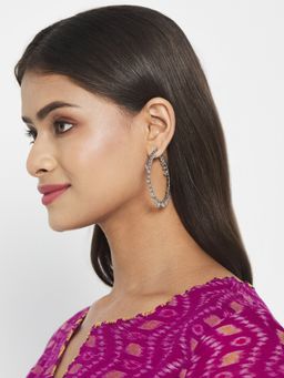 Fabindia - Grey Metal Hoops Earrings