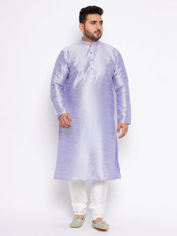 Vastramay - Mens Purple Silk Blend Kurta Pyjama
