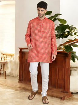 TATTVA - Red Toned Ethnic Motifs Thread Work Kurta