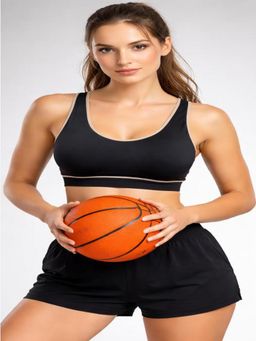 Mod & Shy - Women Black Lightly Padded Sports Bra