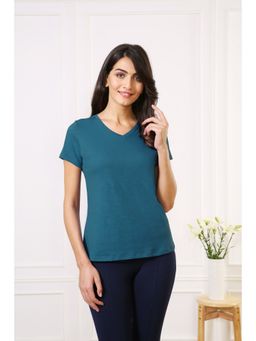 Van Heusen Woman Lingerie and Athleisure - Teal V Neck Tee (L)