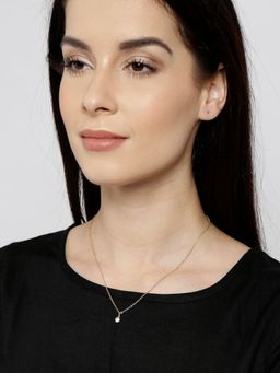 OOMPH - Solitaire Zirconia Delicate Pendant Fashion Necklace for Women