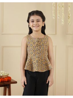 Fabindia - Beige Cotton Kalamkari Printed Top