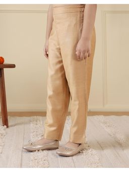 Fabindia - Beige Viscose Blend Basic Pant