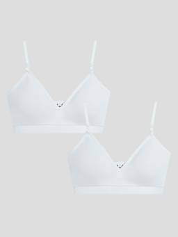 Sillysally - White Triangle Padded Bra (Pack of 2)