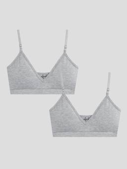 Sillysally - Grey Triangle Padded Bra (Pack of 2)