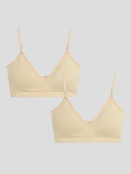 Sillysally - Skin Triangle Padded Bra (Pack of 2)