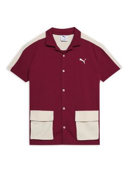 Puma - Essentials Colorblock Kids Shirt - Red