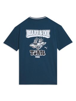 Puma - MID 90s Youth Relaxed Back Graphic Tee - Blue