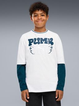 Puma - MID 90s Relaxed Youth Long Sleeve Tee - White
