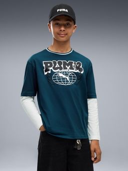 Puma - MID 90s Relaxed Youth Long Sleeve Tee - Blue
