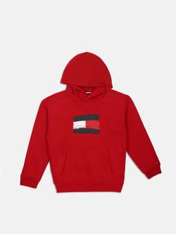 Tommy Hilfiger - Boys Logo Regular Fit Cotton Sweatshirt - Red