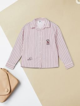 max - Girls Striped Shirt - Pink