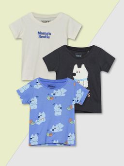 max - Boys Printed T-shirts - Multi-Color (Pack of 3)