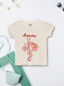 max - Girls Printed T-shirt - Cream