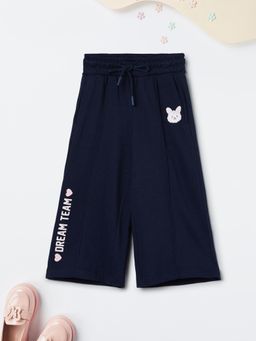 max - Girls Bunny Applique Pant - Navy Blue