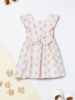 max - Girls Floral Print Dress - Pink