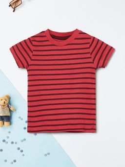 max - Boys Striped T-shirt - Red
