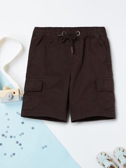 max - Boys Solid Cargo Shorts - Brown