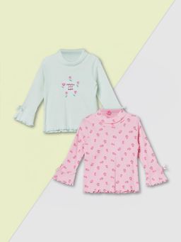 max - Girls Printed Tops-Multi-Color (Pack of 2)