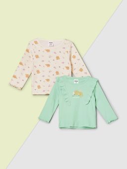 max - Girls Printed Tops-Multi-Color (Pack of 2)