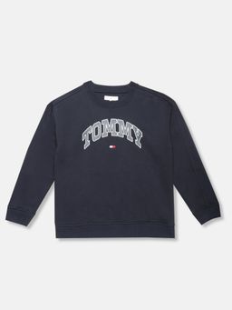 Tommy Hilfiger - Boys Logo Regular Fit Cotton Sweatshirt - Navy Blue