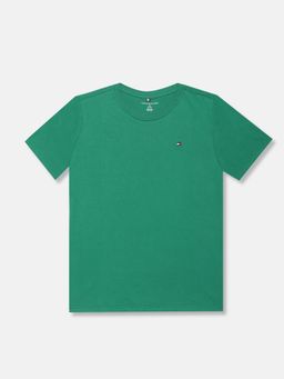 Tommy Hilfiger - Boys Solid Regular Fit Cotton T-Shirt - Green