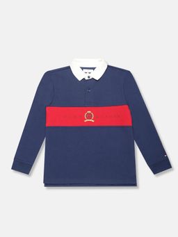 Tommy Hilfiger - Boys Embroidered Logo Regular Fit Cotton Polo T-Shirt - Navy Blue