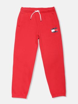 Tommy Hilfiger - Boys Regular Fit Logo Mid Rise Jogger - Red
