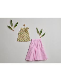 Nino By Vani Mehta - Gulnaar Top and Flared Palazzo - Pink