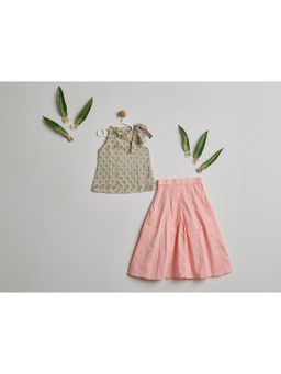Nino By Vani Mehta - Gulnaar Top and Flared Pant - Peach