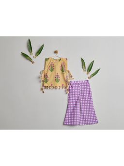Nino By Vani Mehta - Madhuban Purple Top and Palazzo with Inner - Lavender