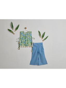 Nino By Vani Mehta - Madhuban Top with Inner and Palazzo - Blue