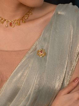 Shaya by CaratLane - Band Baaja Bridesmaid Brooch In Gold Plated 925 Silver