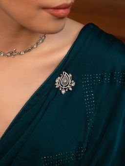 Shaya by CaratLane - 925 Silver Shaya by CaratLane Gup Shup Brooch In 925 Oxidised Silver