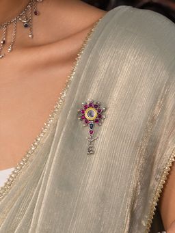 Shaya by CaratLane - Abla Bharat Style Brooch In Oxidised 925 Silver