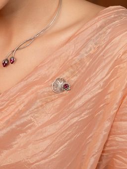 Shaya by CaratLane - Oxidised Rise Above Fear Brooch In 925 Silver