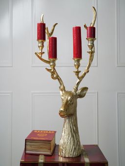 Folkstorys - Hazel Gold Stag Candle Holder