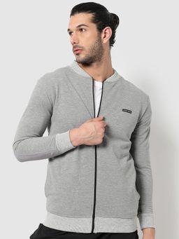 CAHOOT - Grey Melange Solid Stylish Casual Jacket