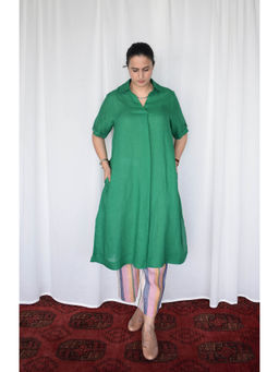HOUSE OF MOXA - Green Linen Kurta