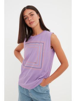 Trendyol - Women's Comfortable Purple T-shirts