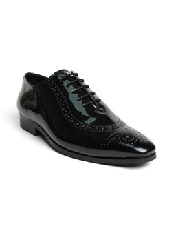 Monkstory - Glossy Classic Patent Oxford Lace-Ups Black